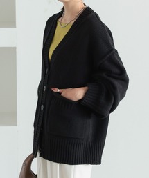 KOBE LETTUCE | ポケット付きチュニック丈ニットカーディガン(カーディガン/ボレロ)
