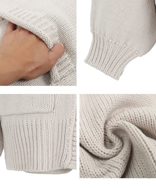 KOBE LETTUCE（コウベレタス）の「ポケット付きチュニック丈ニットカーディガン（カーディガン/ボレロ・レディース・ブラック/パープル/ピンク/ブルー/ベージュ系・FREE）」の12枚目の写真