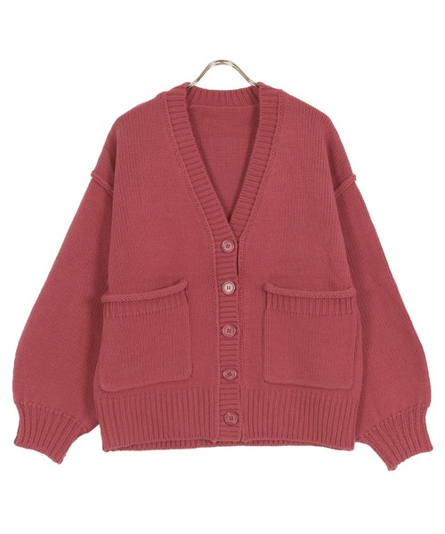 KOBE LETTUCE（コウベレタス）の「ポケット付きチュニック丈ニットカーディガン（カーディガン/ボレロ・レディース・ブラック/パープル/ピンク/ブルー/ベージュ系・FREE）」の17枚目の写真