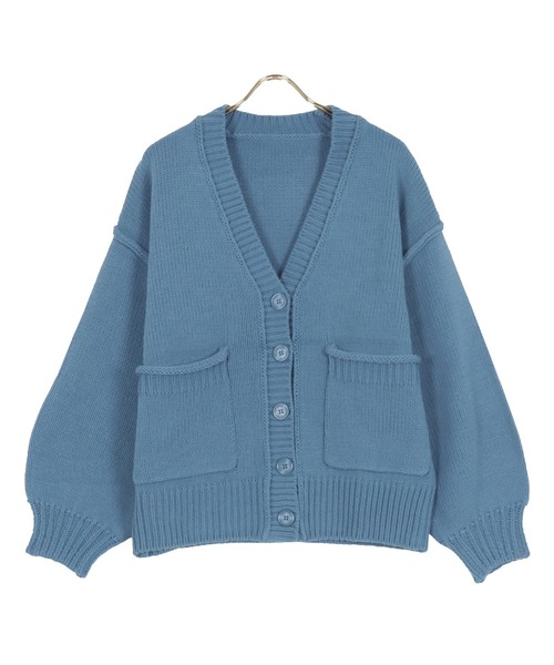 KOBE LETTUCE（コウベレタス）の「ポケット付きチュニック丈ニットカーディガン（カーディガン/ボレロ・レディース・ブラック/パープル/ピンク/ブルー/ベージュ系・FREE）」の15枚目の写真