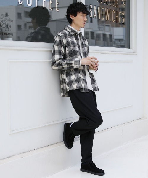 LIL VENDARS(リルヴェンダース)の「ライトフランネル 長袖チェックシャツ(Tシャツ/カットソー・メンズ・ブラウン系/レッド系/カーキ/杢グレー/ブラック系/ブルー系/ネイビー・M/L/LL)」の8枚目の写真