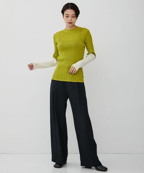 city（シティ）の「【CITY】ライトシアーランダムリブニット（ニット/セーター・レディース・ブラック/ライム/アイボリー・FREE）」の9枚目の写真