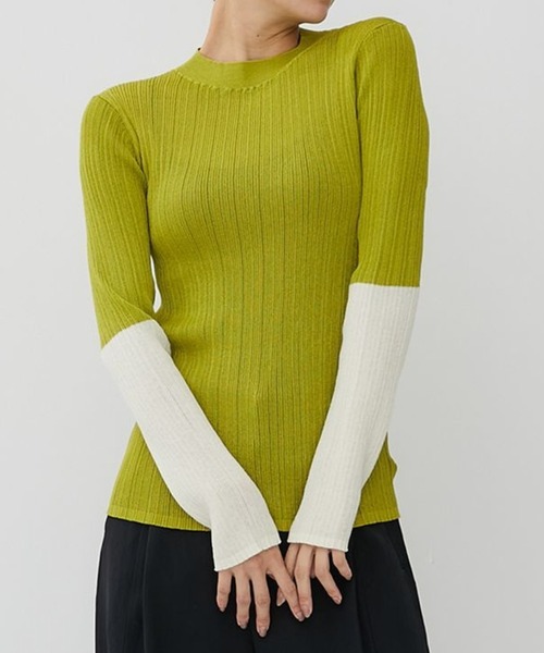 city（シティ）の「【CITY】ライトシアーランダムリブニット（ニット/セーター・レディース・ブラック/ライム/アイボリー・FREE）」の3枚目の写真