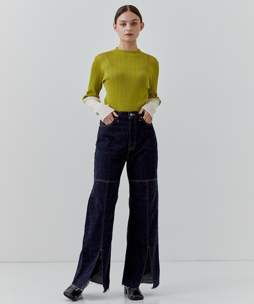 city（シティ）の「【CITY】ライトシアーランダムリブニット（ニット/セーター・レディース・ブラック/ライム/アイボリー・FREE）」の22枚目の写真