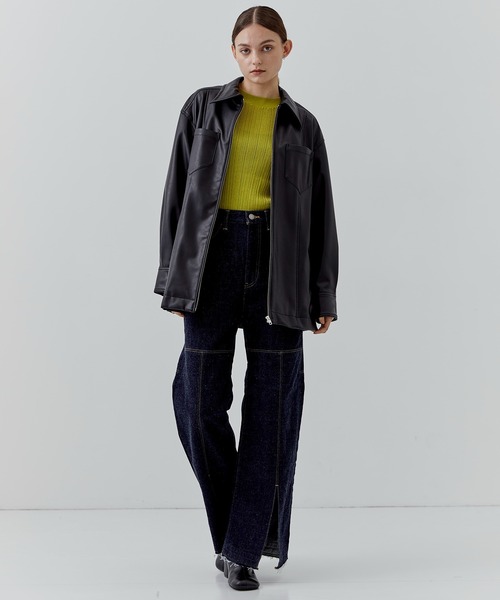 city（シティ）の「【CITY】ライトシアーランダムリブニット（ニット/セーター・レディース・ブラック/ライム/アイボリー・FREE）」の21枚目の写真