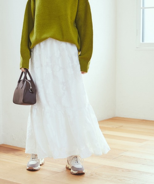 ANGIE VINTAGE by meg(アンジーヴィンテージバイメグ)の「【megコラボ】シアージャガードティアードスカート(スカート・レディース・ホワイト/ブラック/アイボリー・FREE)」の20枚目の写真