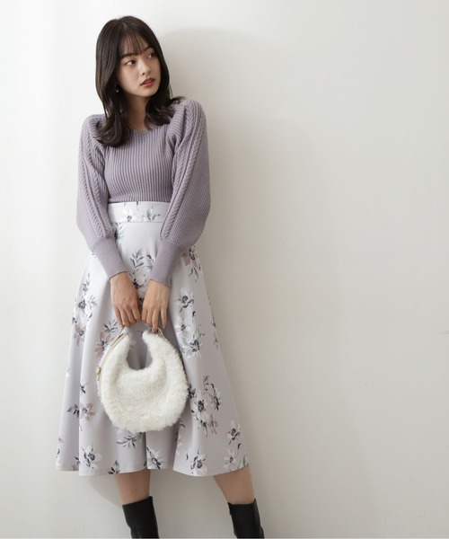 PROPORTION BODY DRESSING（プロポーションボディドレッシング）の「デコルテケーブルニット / 1212270025（ニット/セーター・レディース・グレー/グリーン/ダークグレー/ホワイト系その他・SMALL/MEDIUM）」の13枚目の写真