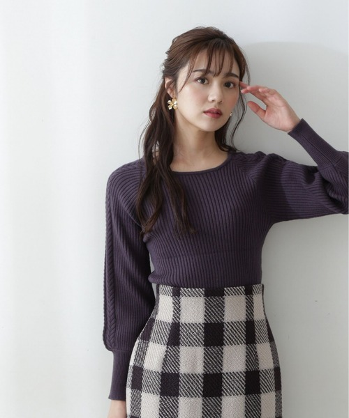 PROPORTION BODY DRESSING（プロポーションボディドレッシング）の「デコルテケーブルニット / 1212270025（ニット/セーター・レディース・グレー/グリーン/ダークグレー/ホワイト系その他・SMALL/MEDIUM）」の12枚目の写真