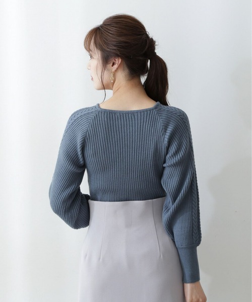 PROPORTION BODY DRESSING（プロポーションボディドレッシング）の「デコルテケーブルニット / 1212270025（ニット/セーター・レディース・グレー/グリーン/ダークグレー/ホワイト系その他・SMALL/MEDIUM）」の8枚目の写真