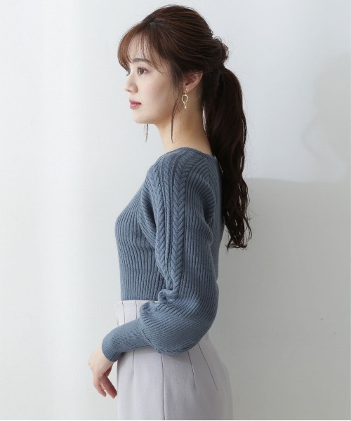 PROPORTION BODY DRESSING（プロポーションボディドレッシング）の「デコルテケーブルニット / 1212270025（ニット/セーター・レディース・グレー/グリーン/ダークグレー/ホワイト系その他・SMALL/MEDIUM）」の14枚目の写真