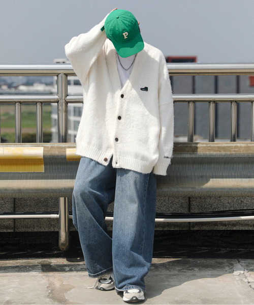 【セール】【neos -addictive design-】CONVERSE コンバース ビッグシルエット 無地＆ボーダー ワンポイント刺繍 シャギー ニット カーディガン（カーディガン/ボレロ）｜CONVERSE（コンバース） dasbusinesshemd.com