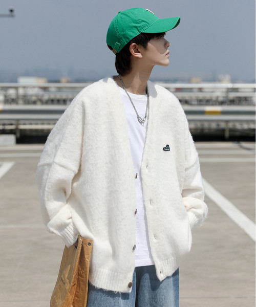 【セール】【neos -addictive design-】CONVERSE コンバース ビッグシルエット 無地＆ボーダー ワンポイント刺繍 シャギー ニット カーディガン（カーディガン/ボレロ）｜CONVERSE（コンバース） dasbusinesshemd.com
