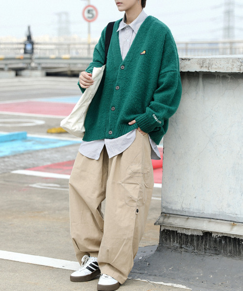 【セール】【neos -addictive design-】CONVERSE コンバース ビッグシルエット 無地＆ボーダー ワンポイント刺繍 シャギー ニット カーディガン（カーディガン/ボレロ）｜CONVERSE（コンバース） dasbusinesshemd.com