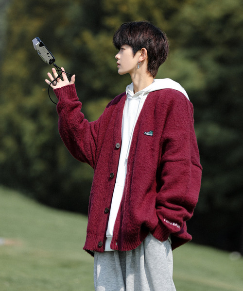 【セール】【neos -addictive design-】CONVERSE コンバース ビッグシルエット 無地＆ボーダー ワンポイント刺繍 シャギー ニット カーディガン（カーディガン/ボレロ）｜CONVERSE（コンバース） dasbusinesshemd.com