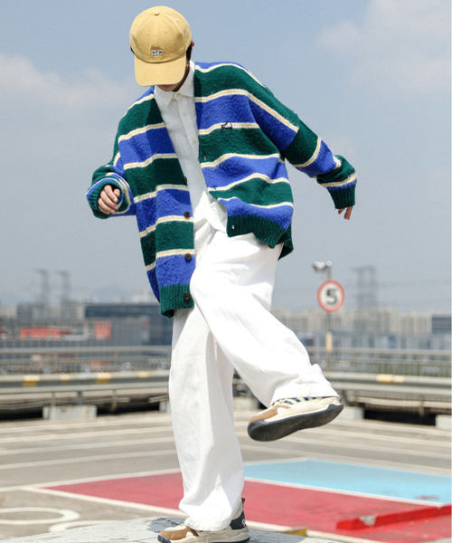 【セール】【neos -addictive design-】CONVERSE コンバース ビッグシルエット 無地＆ボーダー ワンポイント刺繍 シャギー ニット カーディガン（カーディガン/ボレロ）｜CONVERSE（コンバース） dasbusinesshemd.com