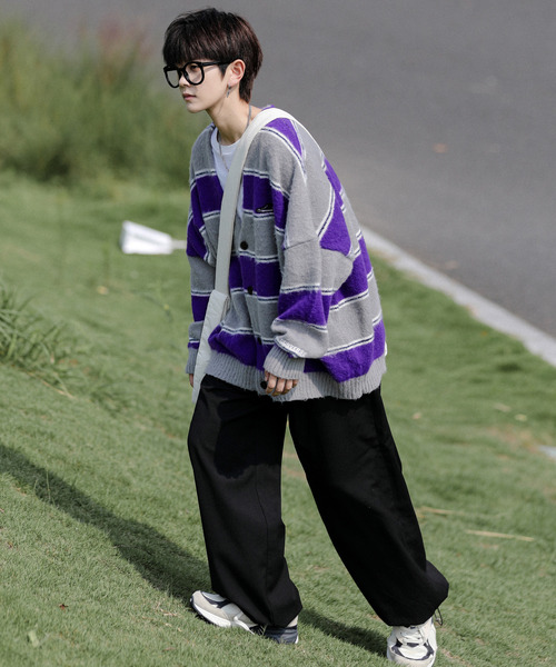 【セール】【neos -addictive design-】CONVERSE コンバース ビッグシルエット 無地＆ボーダー ワンポイント刺繍 シャギー ニット カーディガン（カーディガン/ボレロ）｜CONVERSE（コンバース） dasbusinesshemd.com