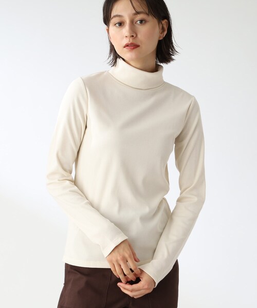 THE SHOP TK （ザ ショップ ティーケー ）の「◆【着映え＆着回し】リブジャージタートル（Tシャツ/カットソー・レディース・ピンク系/ブラック/ブルー/オフホワイト・12）」の2枚目の写真