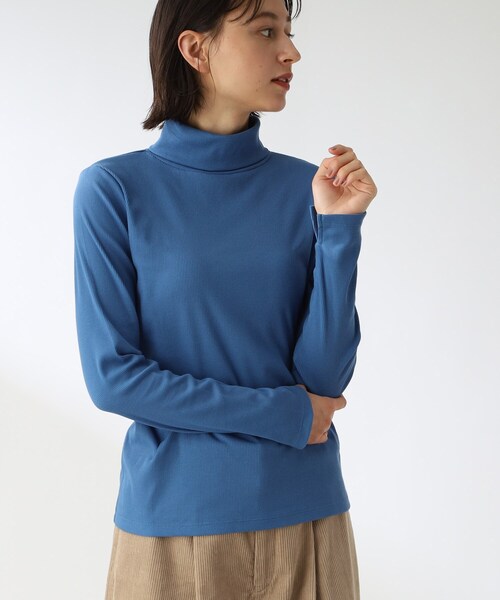 THE SHOP TK （ザ ショップ ティーケー ）の「◆【着映え＆着回し】リブジャージタートル（Tシャツ/カットソー・レディース・ピンク系/ブラック/ブルー/オフホワイト・12）」の4枚目の写真