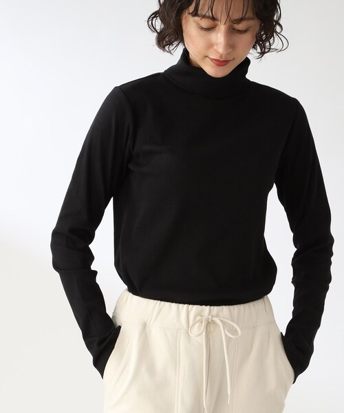 THE SHOP TK （ザ ショップ ティーケー ）の「◆【着映え＆着回し】リブジャージタートル（Tシャツ/カットソー・レディース・ピンク系/ブラック/ブルー/オフホワイト・12）」の3枚目の写真