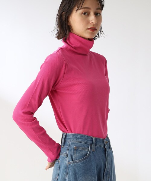 THE SHOP TK （ザ ショップ ティーケー ）の「◆【着映え＆着回し】リブジャージタートル（Tシャツ/カットソー・レディース・ピンク系/ブラック/ブルー/オフホワイト・12）」の7枚目の写真