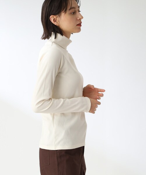 THE SHOP TK （ザ ショップ ティーケー ）の「◆【着映え＆着回し】リブジャージタートル（Tシャツ/カットソー・レディース・ピンク系/ブラック/ブルー/オフホワイト・12）」の14枚目の写真