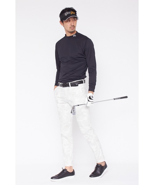 TORNADO MART(トルネードマート)の「HIGH ST. GOLF∴バックハニカム 長袖モックネックシャツ <AdE>(Tシャツ/カットソー・メンズ・ブラック/ホワイト・L/LL/S)」の3枚目の写真