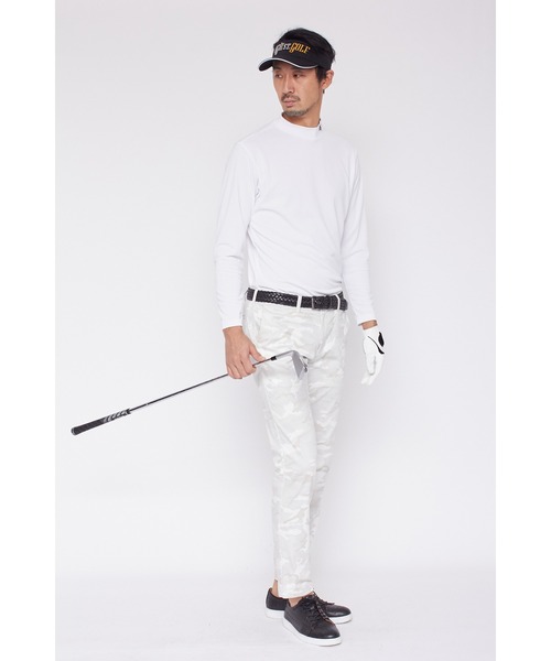 TORNADO MART(トルネードマート)の「HIGH ST. GOLF∴バックハニカム 長袖モックネックシャツ <AdE>(Tシャツ/カットソー・メンズ・ブラック/ホワイト・L/LL/S)」の4枚目の写真