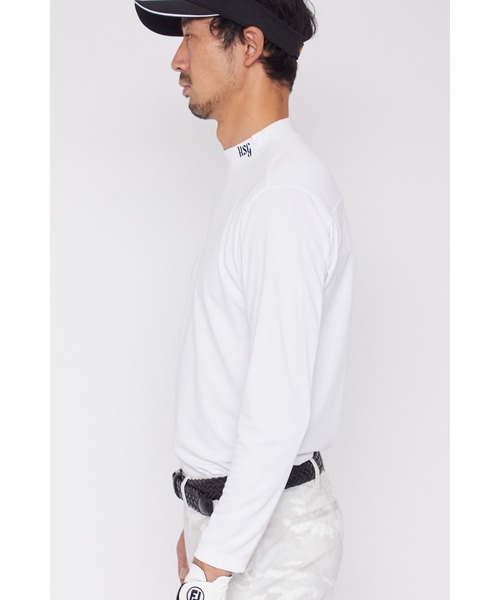 TORNADO MART(トルネードマート)の「HIGH ST. GOLF∴バックハニカム 長袖モックネックシャツ <AdE>(Tシャツ/カットソー・メンズ・ブラック/ホワイト・L/LL/S)」の5枚目の写真