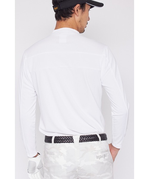 TORNADO MART(トルネードマート)の「HIGH ST. GOLF∴バックハニカム 長袖モックネックシャツ <AdE>(Tシャツ/カットソー・メンズ・ブラック/ホワイト・L/LL/S)」の6枚目の写真
