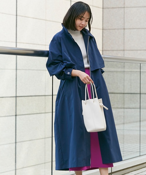 LAVEANGE（ラビアンジェ）の「[洗える]スタンドトレンチコート（その他アウター・レディース・カーキ/ベージュ/ネイビー・3L/LL/M/4L）」の21枚目の写真