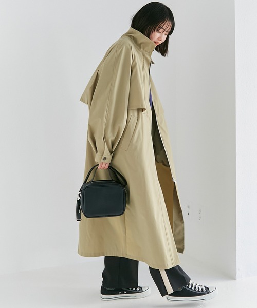 LAVEANGE（ラビアンジェ）の「[洗える]スタンドトレンチコート（その他アウター・レディース・カーキ/ベージュ/ネイビー・3L/LL/M/4L）」の8枚目の写真