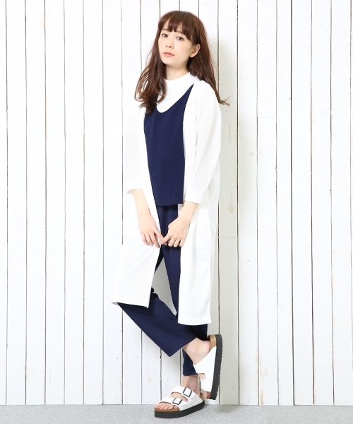 HARE（ハレ）の「テンジクロングカーディガン7分袖(HARE)（カーディガン/ボレロ・レディース・オフホワイト/グレー・FREE）」の3枚目の写真