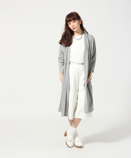 HARE（ハレ）の「テンジクロングカーディガン7分袖(HARE)（カーディガン/ボレロ・レディース・オフホワイト/グレー・FREE）」の4枚目の写真