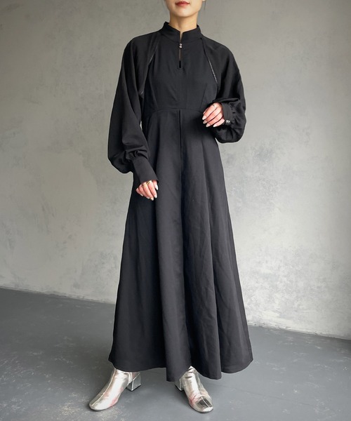 &g'aime(アンジェム)の「【&g’aime】パイピングフレアワンピース(ワンピース・レディース・チャコールグレー/ブラック・FREE)」の3枚目の写真