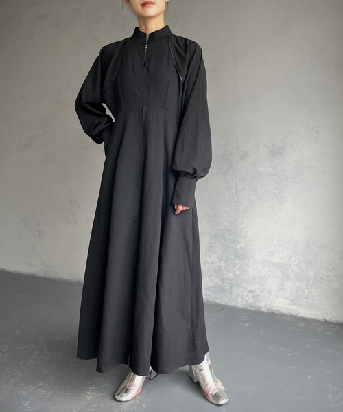 &g'aime(アンジェム)の「【&g’aime】パイピングフレアワンピース(ワンピース・レディース・チャコールグレー/ブラック・FREE)」の7枚目の写真