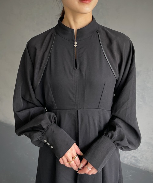 &g'aime(アンジェム)の「【&g’aime】パイピングフレアワンピース(ワンピース・レディース・チャコールグレー/ブラック・FREE)」の11枚目の写真