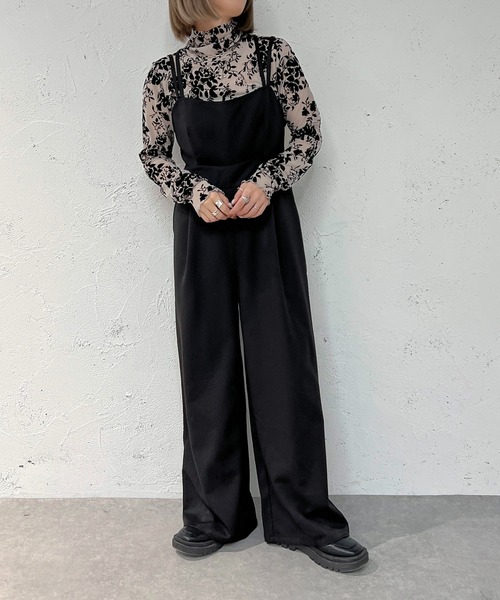 apres jour mignon(アプレジュールミニョン)の「バッククロスサロペット【ZOZOTOWN限定アイテム】(サロペット/オーバーオール・レディース・ブラック/ダークブラウン・X-LARGE/MEDIUM/SMALL)」の7枚目の写真