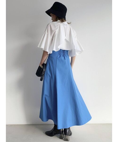 dazzlin（ダズリン）の「カーテンフリルフレアブラウス（シャツ/ブラウス・レディース・オフホワイト/パープル/グリーン・FREE）」の13枚目の写真