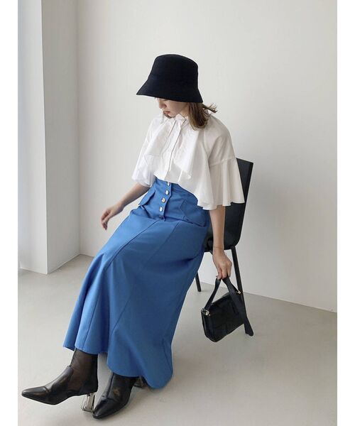 dazzlin（ダズリン）の「カーテンフリルフレアブラウス（シャツ/ブラウス・レディース・オフホワイト/パープル/グリーン・FREE）」の15枚目の写真