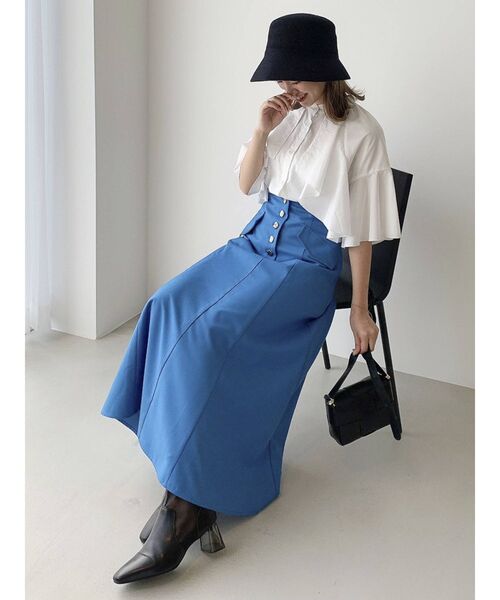 dazzlin（ダズリン）の「カーテンフリルフレアブラウス（シャツ/ブラウス・レディース・オフホワイト/パープル/グリーン・FREE）」の16枚目の写真