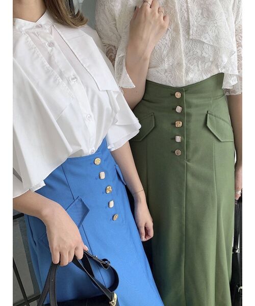 dazzlin（ダズリン）の「カーテンフリルフレアブラウス（シャツ/ブラウス・レディース・オフホワイト/パープル/グリーン・FREE）」の17枚目の写真