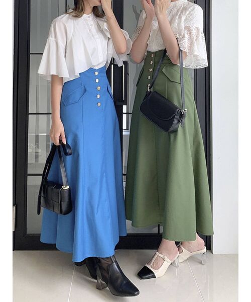 dazzlin（ダズリン）の「カーテンフリルフレアブラウス（シャツ/ブラウス・レディース・オフホワイト/パープル/グリーン・FREE）」の19枚目の写真