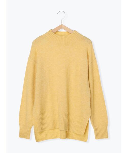 Samansa Mos2 blue（サマンサモスモスブルー）の「ヤクタッチモックネックニット（ニット/セーター・レディース・イエロー/サックスブルー/ベージュ/キナリ/ミント・ﾌﾘ-）」の5枚目の写真