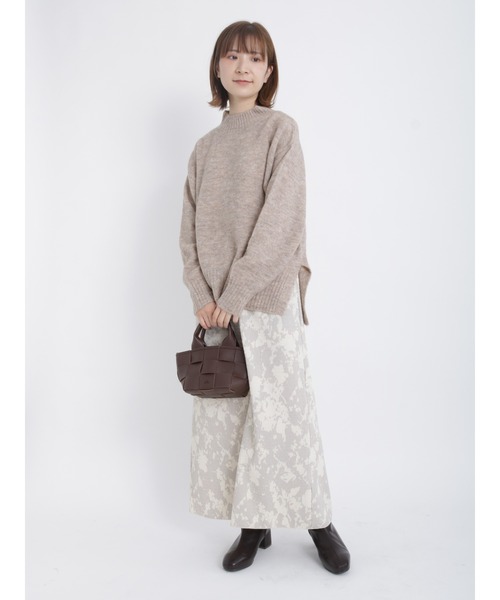 Samansa Mos2 blue（サマンサモスモスブルー）の「ヤクタッチモックネックニット（ニット/セーター・レディース・イエロー/サックスブルー/ベージュ/キナリ/ミント・ﾌﾘ-）」の18枚目の写真