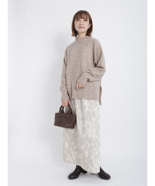 Samansa Mos2 blue（サマンサモスモスブルー）の「ヤクタッチモックネックニット（ニット/セーター・レディース・イエロー/サックスブルー/ベージュ/キナリ/ミント・ﾌﾘ-）」の15枚目の写真