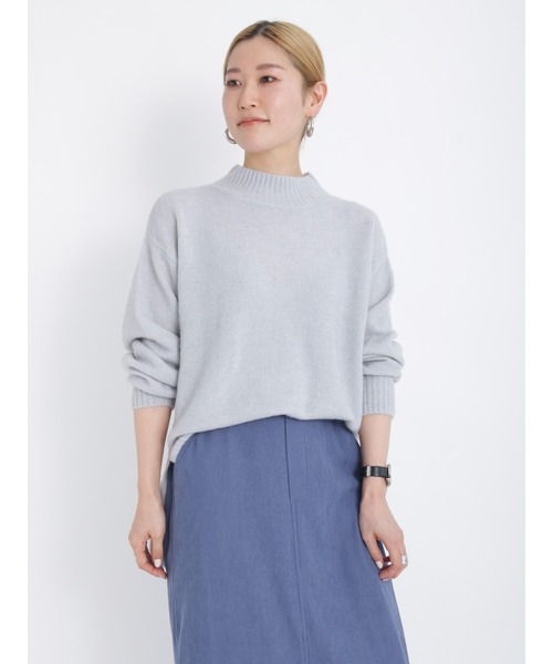 Samansa Mos2 blue（サマンサモスモスブルー）の「ヤクタッチモックネックニット（ニット/セーター・レディース・イエロー/サックスブルー/ベージュ/キナリ/ミント・ﾌﾘ-）」の16枚目の写真