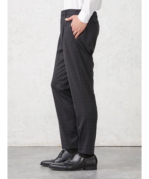 Perfect Suit FActory（パーフェクトスーツファクトリー）の「【上下洗える】プチプラセットアップ　パンツ　チェック　ブラック/ネイビー（スラックス・メンズ・ブラック/ネイビー・L/LL/M/S）」の13枚目の写真