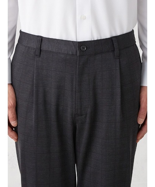 Perfect Suit FActory（パーフェクトスーツファクトリー）の「【上下洗える】プチプラセットアップ　パンツ　チェック　ブラック/ネイビー（スラックス・メンズ・ブラック/ネイビー・L/LL/M/S）」の14枚目の写真