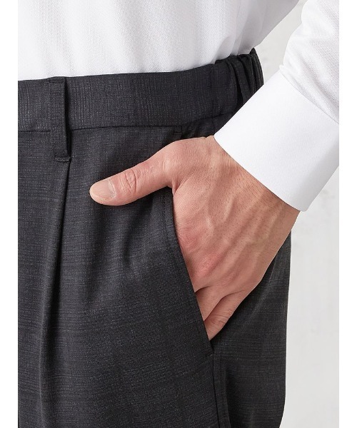 Perfect Suit FActory（パーフェクトスーツファクトリー）の「【上下洗える】プチプラセットアップ　パンツ　チェック　ブラック/ネイビー（スラックス・メンズ・ブラック/ネイビー・L/LL/M/S）」の15枚目の写真