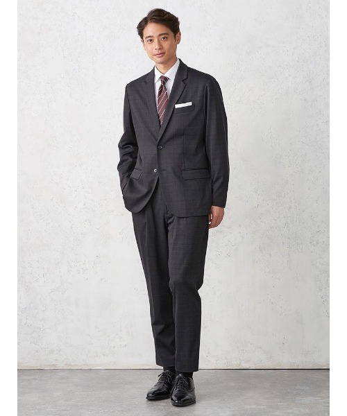 Perfect Suit FActory（パーフェクトスーツファクトリー）の「【上下洗える】プチプラセットアップ　パンツ　チェック　ブラック/ネイビー（スラックス・メンズ・ブラック/ネイビー・L/LL/M/S）」の18枚目の写真